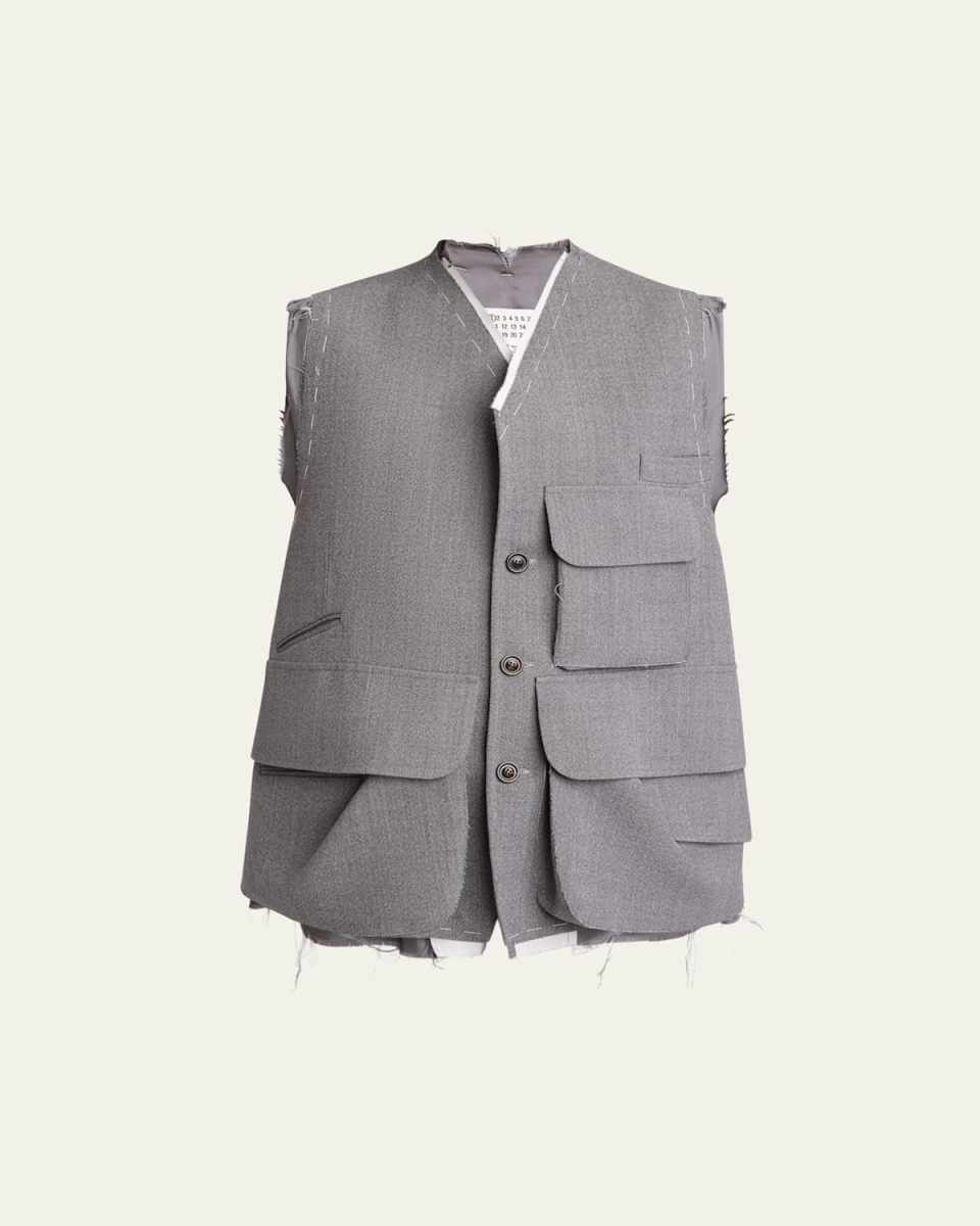 Raw Deconstructed Wool Vest